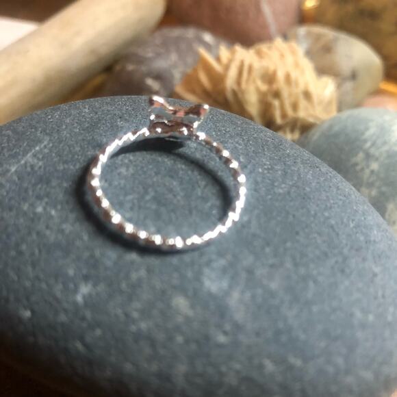 Silver Cat Head with Rhinestone Eyes on Twisted Rope Ring NEW 100% to Charity - Picture 5 of 8